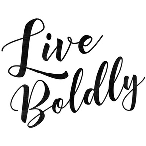 Live Boldly Typography Quote Tea Towel / Wall Hanging - White and Black