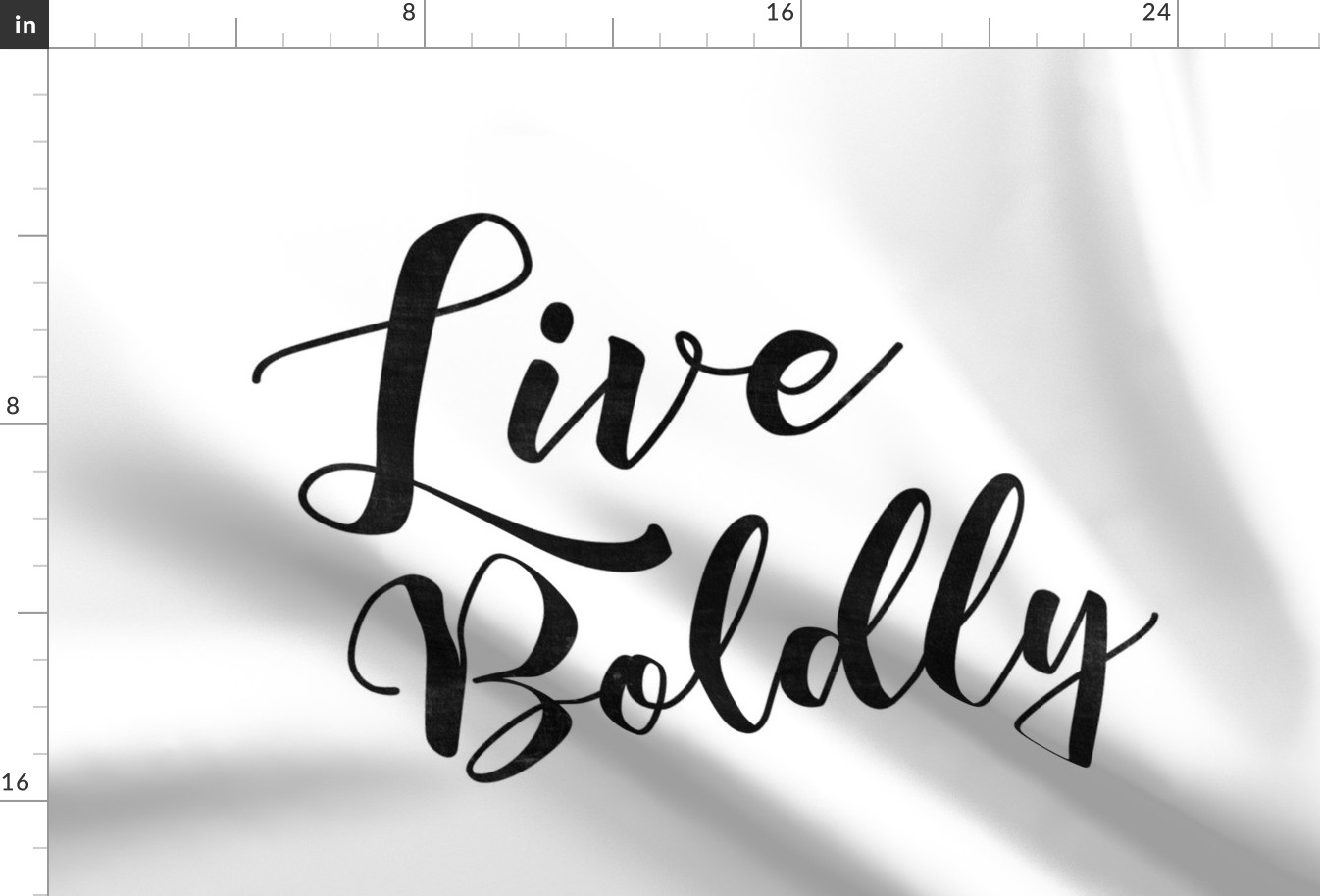 Live Boldly Typography Quote Tea Towel / Wall Hanging - White and Black