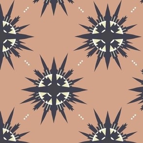 Art Deco Compass Dusty Peach