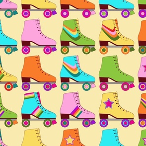 Retro Roller Skates (on yellow) - large