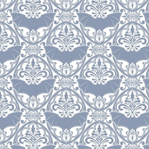 China Blue Bat Damask Pattern