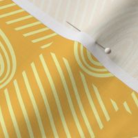 Modern Yellow Stripes and Arcs