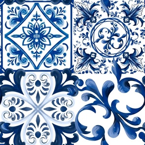 Italian,Sicilian art,majolica ,tiles,flowers pattern 