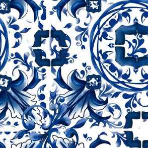 Majolica,blue tiles,Sicilian tiles 