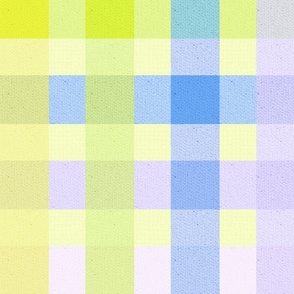 Canary Yellow, Lilac and Blue Checkers