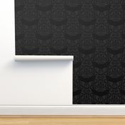 Black bat Damask On Dark Grey background