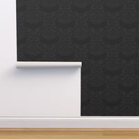 Black bat Damask On Dark Grey background