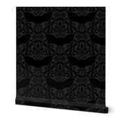 Black bat Damask On Dark Grey background