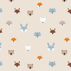 small Scandinavian woodland animals gender neutral fox bear rabbit wolf cute baby blanket bedding nursery