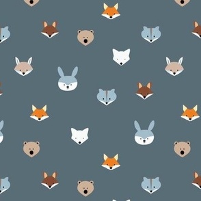 Scandinavian woodland animals gender neutral fox bear rabbit wolf cute baby blanket bedding nursery