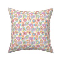 Tiny Micro Pastel Smiley Face Flowers on Checks colorful Bold Playful Fun Boho Kids