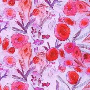 botanical art blooming red 