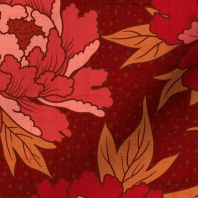 Peony Floral Dark Red