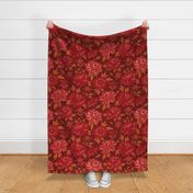 Peony Floral Dark Red