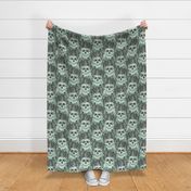 skull damask jade