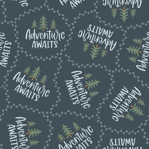 Adventure Awaits - Navy Blue, Medium Scale