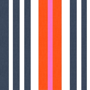  Mitchell Stripe Red, White And Blue With Hot Pink Summer July 4th USA Independence Day Flag Colors Striped Pattern
