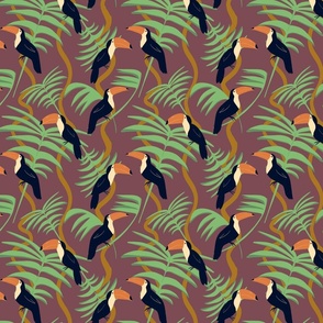 Toucan love-pink background