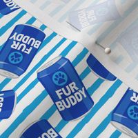 Fur Buddy - Dog Paw Beer Cans - blue stripes - LAD22