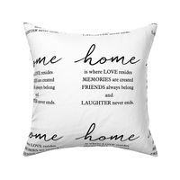 Home Is Where Love Resides White Typography Quote 8" Square