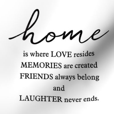 Home Is Where Love Resides White Typography Quote 8" Square