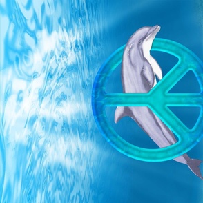 Love Dolphins Peace Symbol Underwater Ocean Sea Life