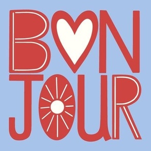 bonjour/red and blue