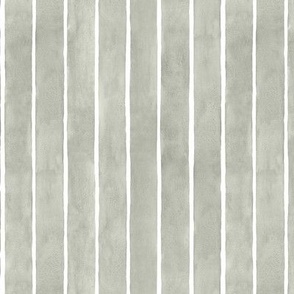 Evergreen Fog Broad Vertical Stripes - Small Scale - Watercolor Textured Green Gray Grey 96998C