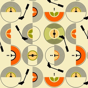 M - Playing a vinyl record - beige (available in different color palettes and sizes on my shop - check "Designed collections")