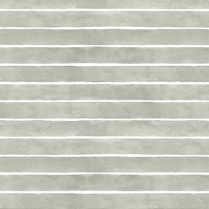 Evergreen Fog Broad Horizontal Stripes - Small Scale - Watercolor Textured Green Gray Grey 96998C