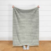 Evergreen Fog Broad Horizontal Stripes - Large Scale - Watercolor Textured Green Gray Grey 96998C