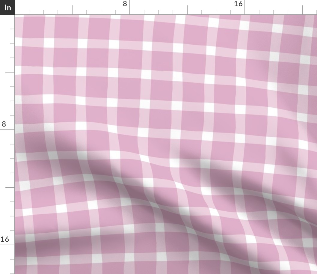 peony gingham - crooked plaid large - plaid fabric