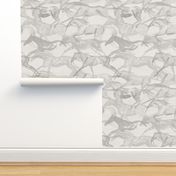 "Galloping Watercolor II" - Abstract Grey & White Galloping Horses 