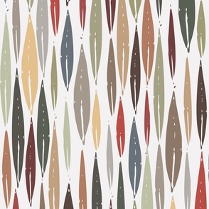 autumn botanicals - earthy palm leaves on white - leaves fabric