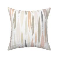 autumn botanicals - neutral palm leaves on white - leaves fabric