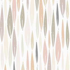 autumn botanicals - neutral palm leaves on white - leaves fabric