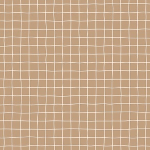 Beige Grid Fabric, Wallpaper and Home Decor | Spoonflower