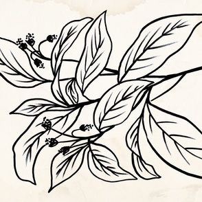 Vintage Botanical Sketch - Tea Towel / Wall Hanging
