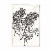 Vintage Lilac Sketch - Tea Towel / Wall Hanging