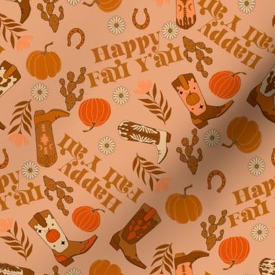 SMALL Boho Fall Autumn Boots - cowgirl, boho cute pumpkin spice, happy fall y'all