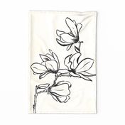 Vintage Magnolia Sketch - Tea Towel / Wall Hanging