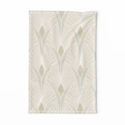 Art Deco Scallop Fan Ivory Cream Large Scale