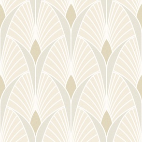 Art Deco Scallop Fan Ivory Cream