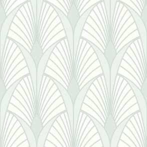 Art Deco Scallop Fan Pale Misty Green 