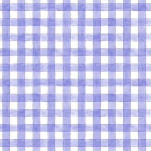 Periwinkle Very Peri Watercolor Gingham Buffalo Plaid - Ditsy Scale - Painted Purple  6667AB