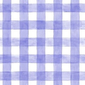Periwinkle Very Peri Watercolor Gingham Buffalo Plaid - Small Scale - Painted Purple  6667AB
