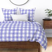 Periwinkle Very Peri Watercolor Gingham Buffalo Plaid - Large Scale - Painted Purple  6667AB
