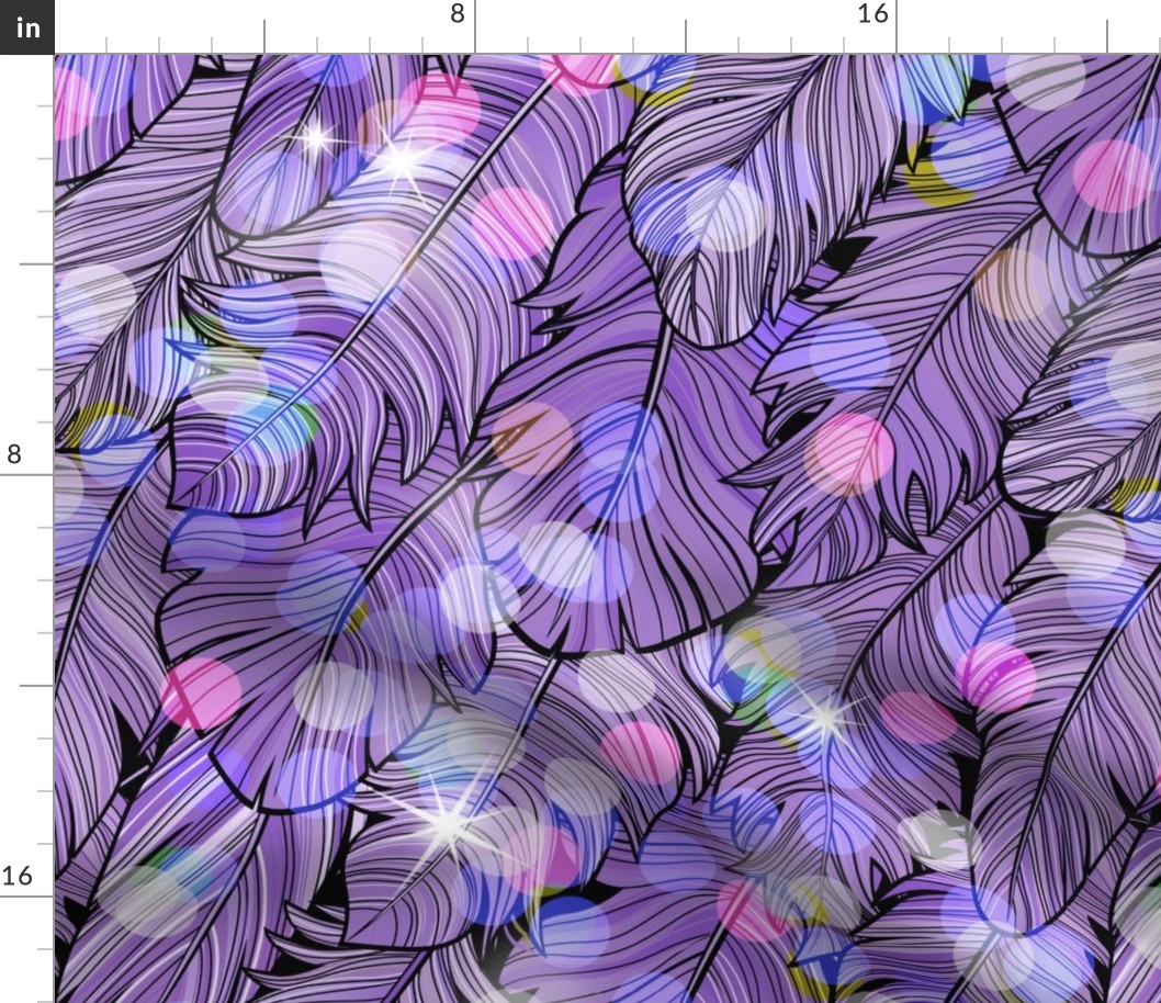 Glam Feather Boa- 70s Retro Purple Feathers-Mardi Grass- Glamorous Disco Party- Sparkly 