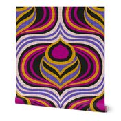 Discogee 70s Op Art Flower Ogee (Pink Purple Gold) - Large