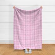 Carnation Pink Watercolor Gingham Buffalo Plaid -Small Scale - Painted Checkers